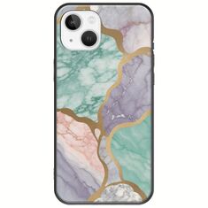 The Marble Collection - Pastel iPhone 14 Black TPU (Μαύρη Σιλικόνη)