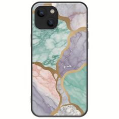 The Marble Collection - Pastel iPhone 14 Plus Black TPU (Μαύρη Σιλικόνη)