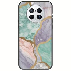 The Marble Collection - Pastel Huawei Mate 50 Pro Black TPU (Μαύρη Σιλικόνη)