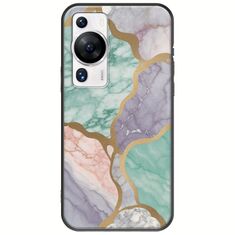 The Marble Collection - Pastel Huawei P60 Pro Black TPU (Μαύρη Σιλικόνη)