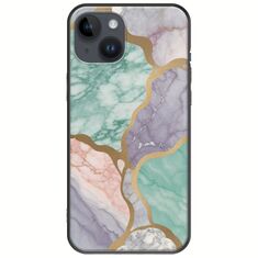 The Marble Collection - Pastel iPhone 15 Plus Black TPU (Μαύρη Σιλικόνη)