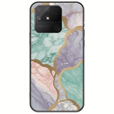 The Marble Collection - Pastel Realme Narzo 50A Black TPU (Μαύρη Σιλικόνη)