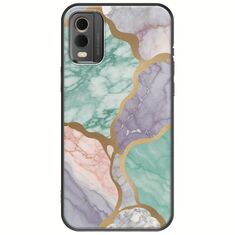 The Marble Collection - Pastel Nokia C32 Black TPU (Μαύρη Σιλικόνη)