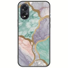 The Marble Collection - Pastel Oppo A38 Black TPU (Μαύρη Σιλικόνη)