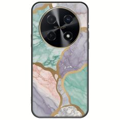 The Marble Collection - Pastel Huawei Nova 12i Black TPU (Μαύρη Σιλικόνη)