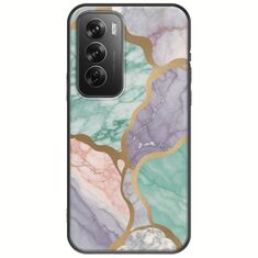 The Marble Collection - Pastel Oppo Reno 12 Pro 5G Black TPU (Μαύρη Σιλικόνη)