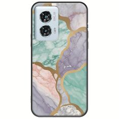 The Marble Collection - Pastel Motorola Edge 50 Fusion 5G Black TPU (Μαύρη Σιλικόνη)