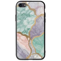 The Marble Collection - Pastel iPhone 8 Groove TPU (Tempered Glass και TPU)