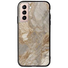 The Marble Collection - Natural Samsung Galaxy S21 FE 5G Groove TPU (Tempered Glass και TPU)