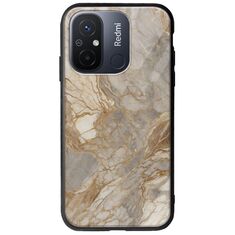 The Marble Collection - Natural Xiaomi Redmi 12C Groove TPU (Tempered Glass και TPU)
