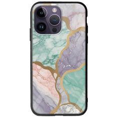 The Marble Collection - Pastel iPhone 15 Pro Groove TPU (Tempered Glass και TPU)
