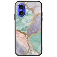 The Marble Collection - Pastel iPhone 16 Groove TPU (Tempered Glass και TPU)