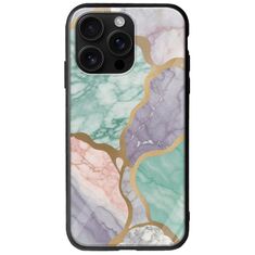 The Marble Collection - Pastel iPhone 16 Pro Max Groove TPU (Tempered Glass και TPU)