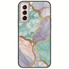 The Marble Collection - Pastel Samsung Galaxy S21 FE 5G Black TPU (Μαύρη Σιλικόνη)