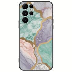 The Marble Collection - Pastel Samsung Galaxy S22 Ultra Black TPU (Μαύρη Σιλικόνη)
