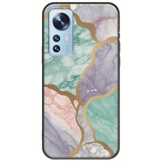 The Marble Collection - Pastel Xiaomi 12 / 12X Black TPU (Μαύρη Σιλικόνη)