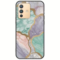 The Marble Collection - Pastel Vivo V23 5G Black TPU (Μαύρη Σιλικόνη)
