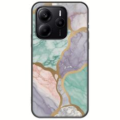 The Marble Collection - Pastel Xiaomi Redmi Note 14 5G Black TPU (Μαύρη Σιλικόνη)