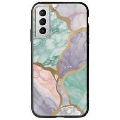 The Marble Collection - Pastel Samsung Galaxy S21 Plus Groove TPU (Tempered Glass και TPU)