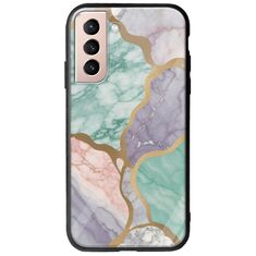 The Marble Collection - Pastel Samsung Galaxy S21 FE 5G Groove TPU (Tempered Glass και TPU)