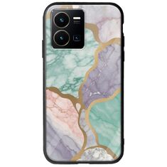 The Marble Collection - Pastel Vivo Y35 Groove TPU (Tempered Glass και TPU)
