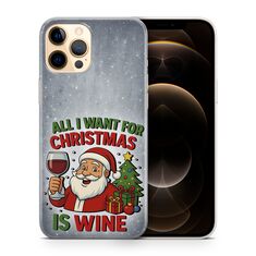 Θήκη All I Want For Christmas is Wine με Άγιο Βασίλη και ποτήρι κρασί – Frogs Χαλάνδρι