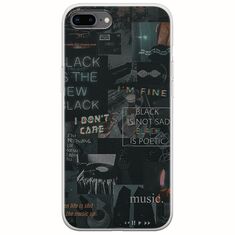Aesthetic Black iPhone 8 Plus Flexible TPU (Διάφανη Σιλικόνη)