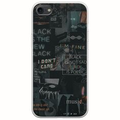 Aesthetic Black iPhone 8 Flexible TPU (Διάφανη Σιλικόνη)