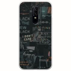 Aesthetic Black OnePlus 6 Flexible TPU (Διάφανη Σιλικόνη)