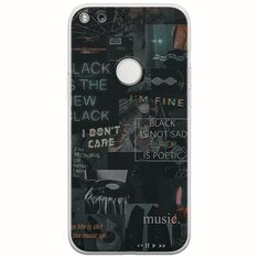 Aesthetic Black Google Pixel Flexible TPU (Διάφανη Σιλικόνη)