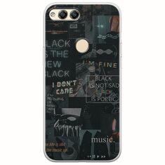 Aesthetic Black Huawei Honor 7X Flexible TPU (Διάφανη Σιλικόνη)