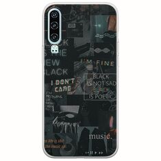 Aesthetic Black Huawei P30 Flexible TPU (Διάφανη Σιλικόνη)