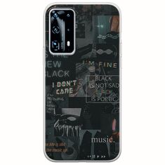 Aesthetic Black Huawei P40 Flexible TPU (Διάφανη Σιλικόνη)