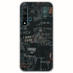 Aesthetic Black Huawei Nova 5T Flexible TPU (Διάφανη Σιλικόνη)