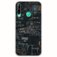 Aesthetic Black Huawei P40 Lite E Flexible TPU (Διάφανη Σιλικόνη)