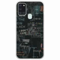 Aesthetic Black Samsung Galaxy A21s Flexible TPU (Διάφανη Σιλικόνη)