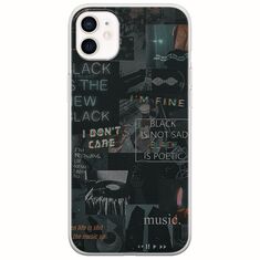 Aesthetic Black iPhone 12 mini Flexible TPU (Διάφανη Σιλικόνη)