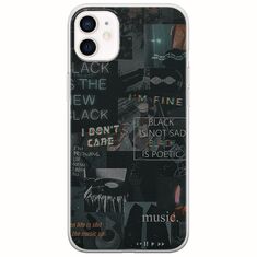 Aesthetic Black iPhone 12 Flexible TPU (Διάφανη Σιλικόνη)