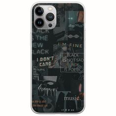 Aesthetic Black iPhone 12 Pro Max Flexible TPU (Διάφανη Σιλικόνη)