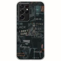 Aesthetic Black Samsung Galaxy S21 Ultra Flexible TPU (Διάφανη Σιλικόνη)