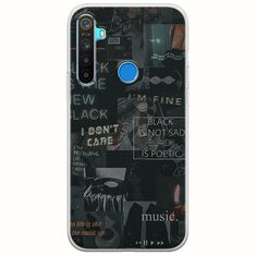 Aesthetic Black Realme 5/5i/5s Flexible TPU (Διάφανη Σιλικόνη)
