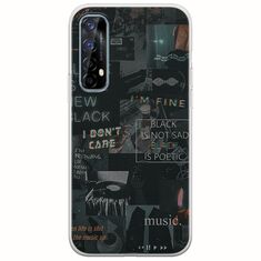 Aesthetic Black Realme 7 Flexible TPU (Διάφανη Σιλικόνη)