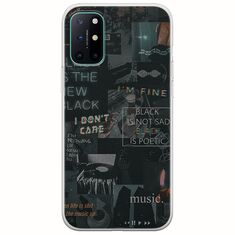 Aesthetic Black OnePlus 8T Flexible TPU (Διάφανη Σιλικόνη)