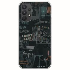 Aesthetic Black Samsung Galaxy A32 4G Flexible TPU (Διάφανη Σιλικόνη)