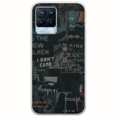 Aesthetic Black Realme 8 / 8 Pro Flexible TPU (Διάφανη Σιλικόνη)
