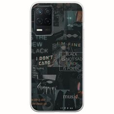 Aesthetic Black Realme 8 5G Flexible TPU (Διάφανη Σιλικόνη)
