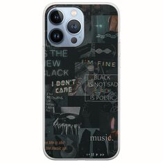 Aesthetic Black iPhone 13 Pro Flexible TPU (Διάφανη Σιλικόνη)