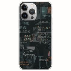 Aesthetic Black iPhone 13 Pro Max Flexible TPU (Διάφανη Σιλικόνη)