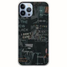 Aesthetic Black iPhone 12 Pro Flexible TPU (Διάφανη Σιλικόνη)
