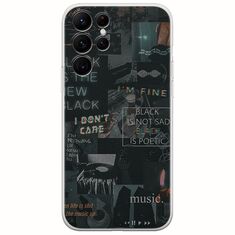 Aesthetic Black Samsung Galaxy S22 Ultra Flexible TPU (Διάφανη Σιλικόνη)